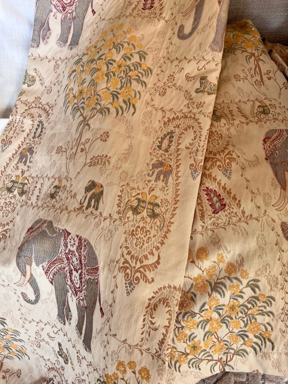 Rare Pier One Elephant Tapestry lined curtains, A Set of 4, 54” x 84” - Picture 2 of 6
